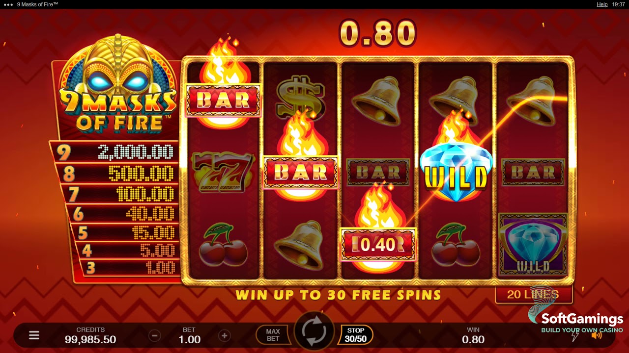 Jackpots are exciting when you play 9 Masks of Fire at Wild 24